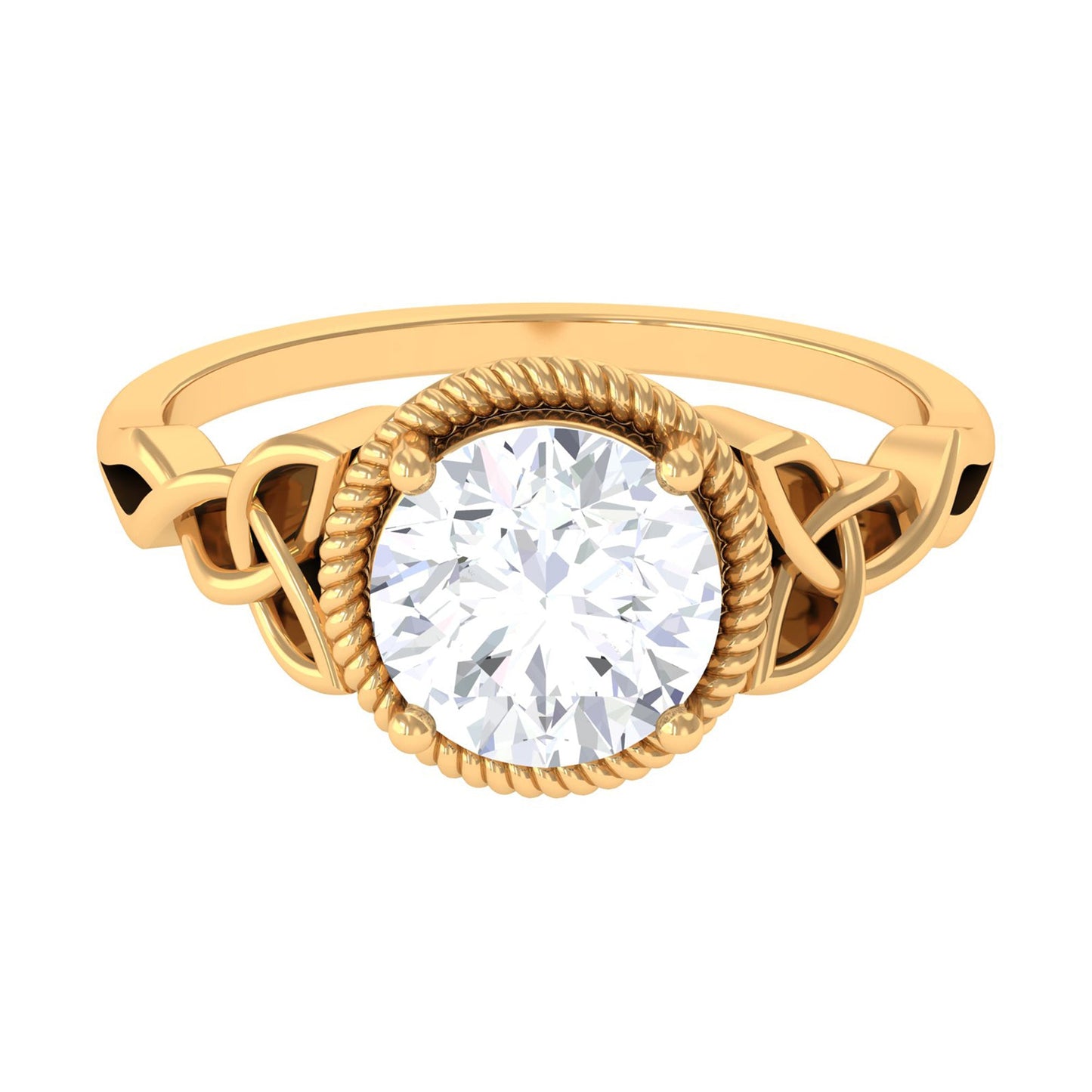 2 Carat Round Cut Cubic Zirconia Celtic Engagement Ring