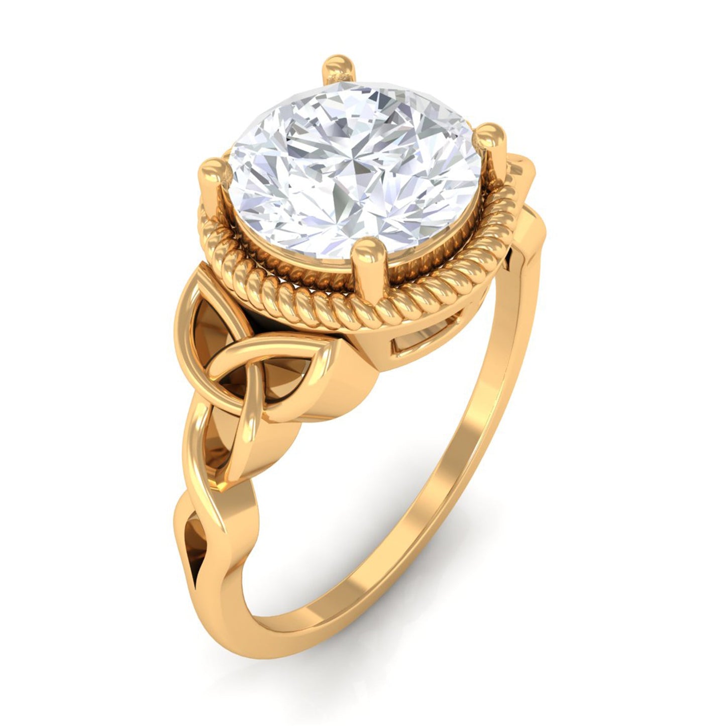 2 Carat Round Cut Cubic Zirconia Celtic Engagement Ring