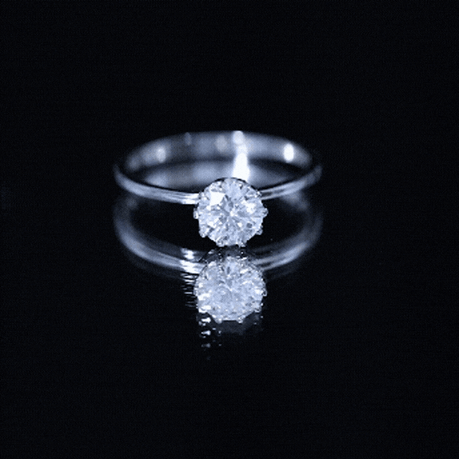 1 CT Simulated Diamond Solitaire Ring in Lotus Basket Setting