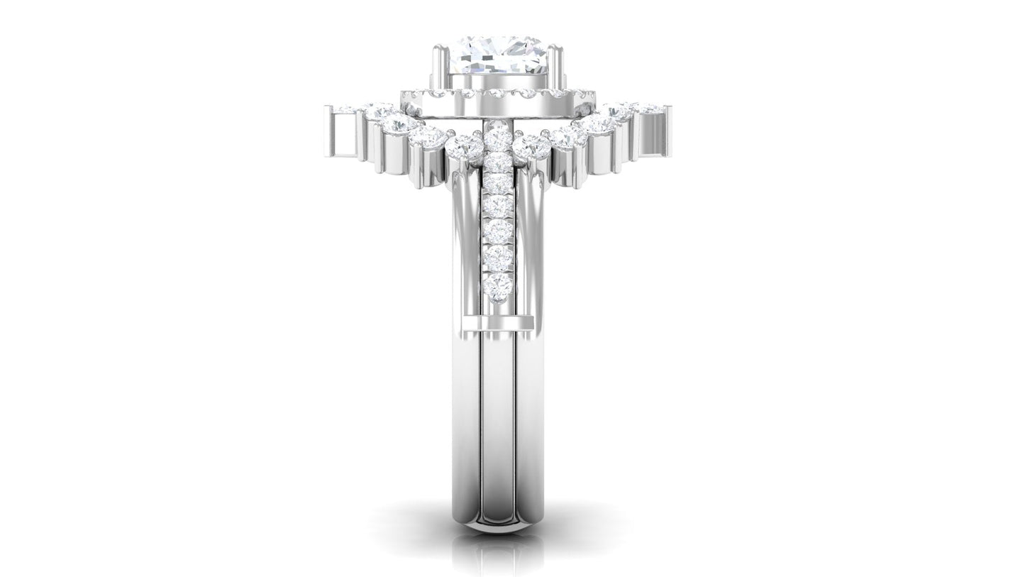 3.75 CT Cushion Zircon Vintage Inspired Wedding Ring Set