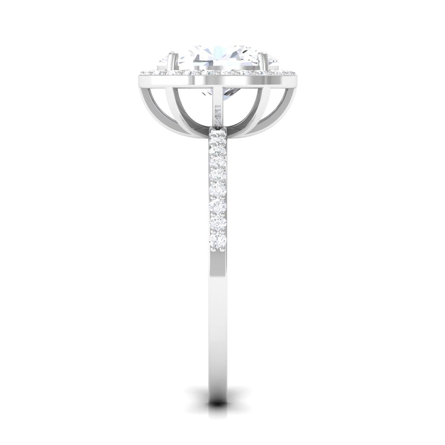 Oval Zircon Classic Halo Engagement Ring