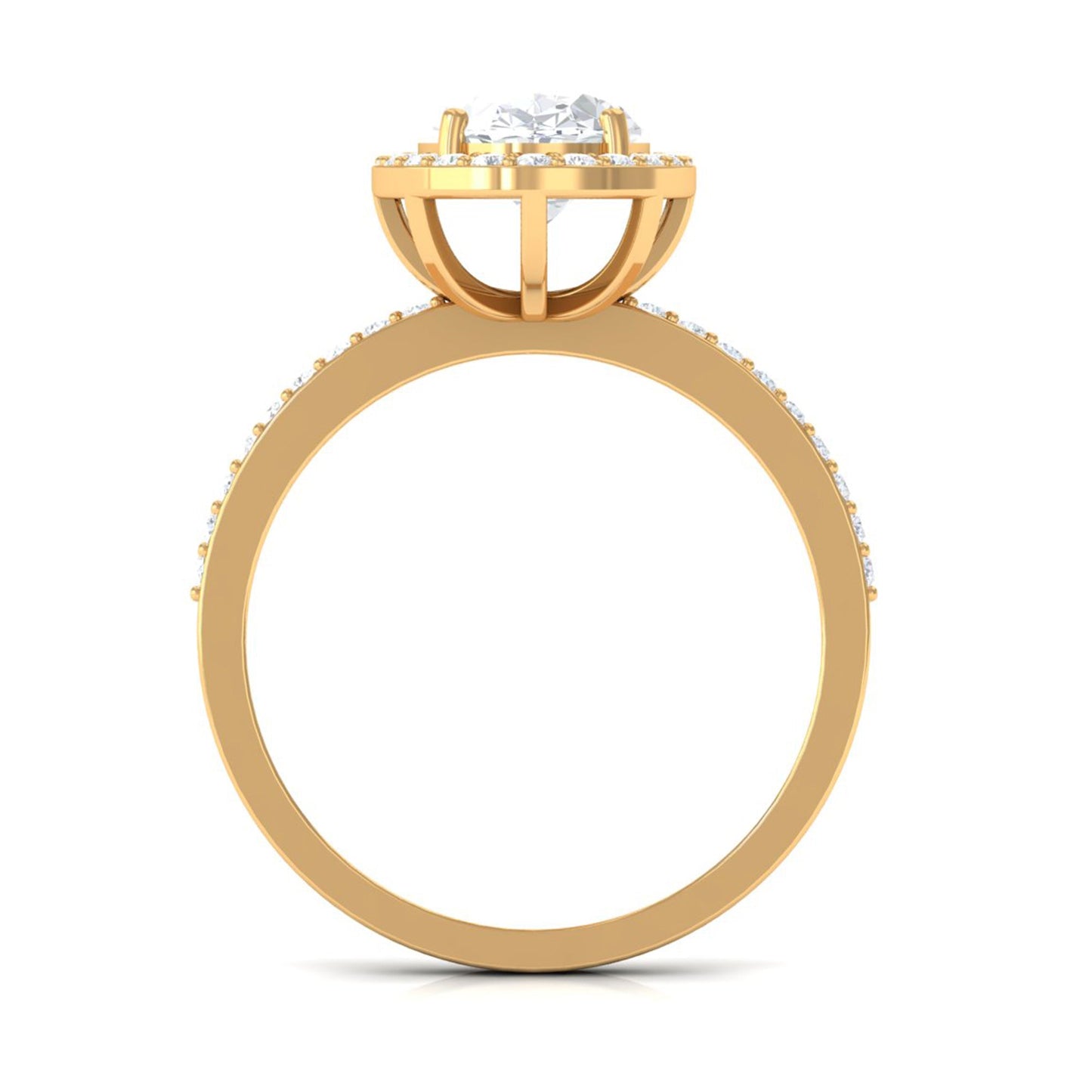 Oval Zircon Classic Halo Engagement Ring