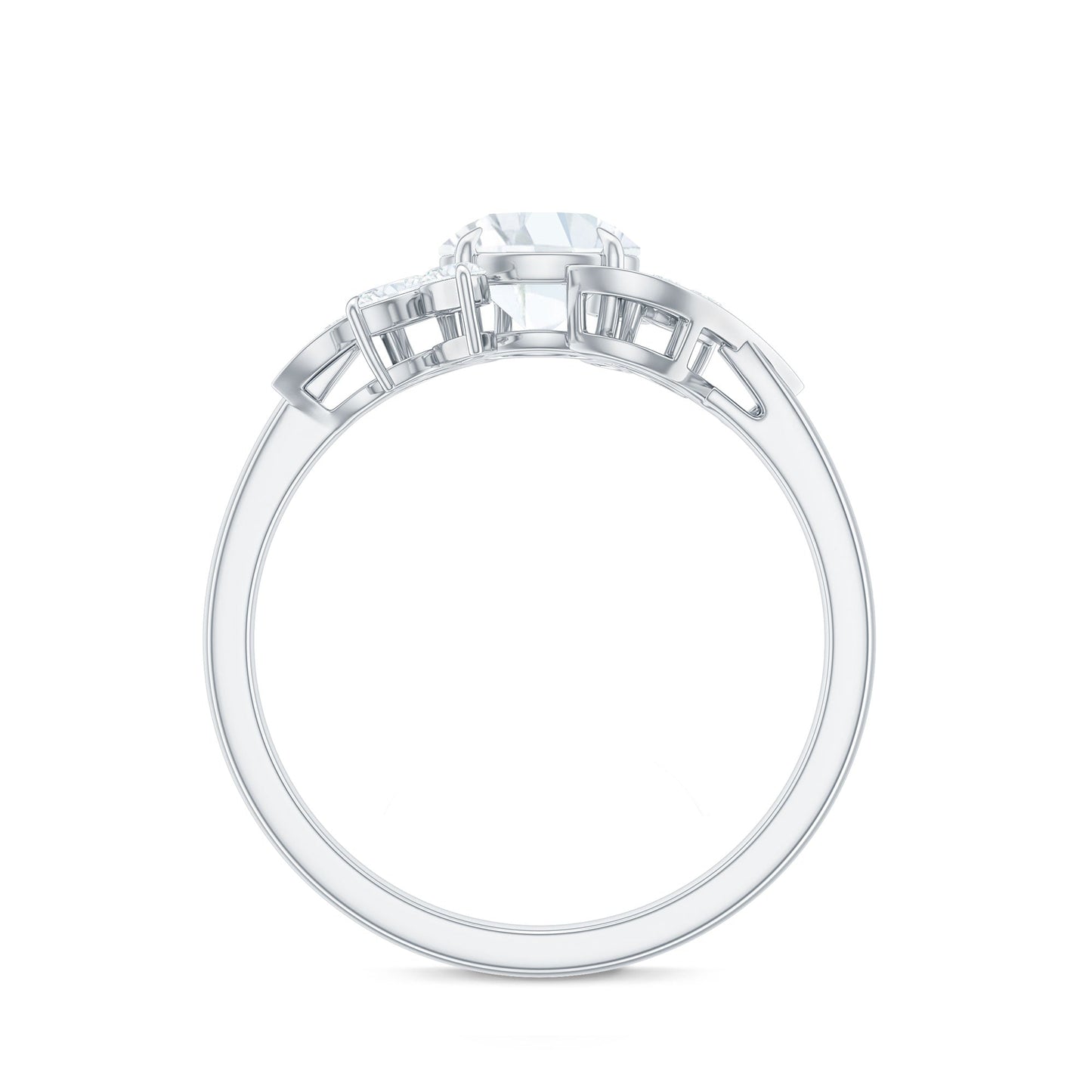 1.75 CT Simulated Diamond Flower Engagement Ring