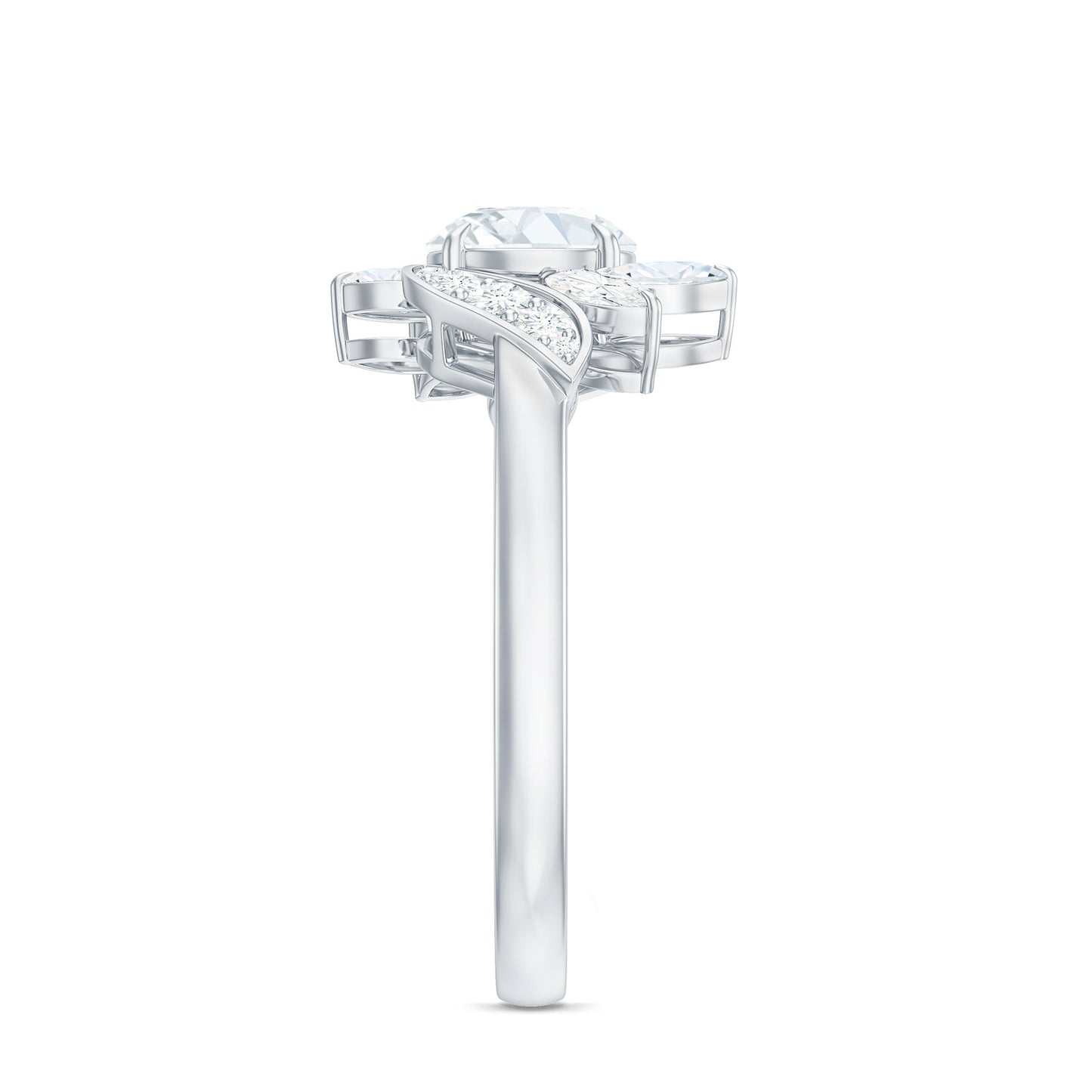 1.75 CT Simulated Diamond Flower Engagement Ring