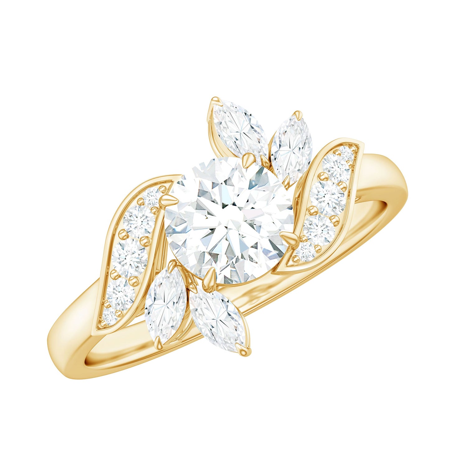 1.75 CT Simulated Diamond Flower Engagement Ring