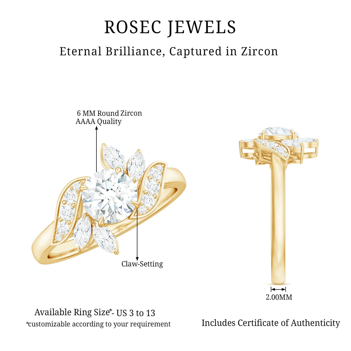 1.75 CT Simulated Diamond Flower Engagement Ring