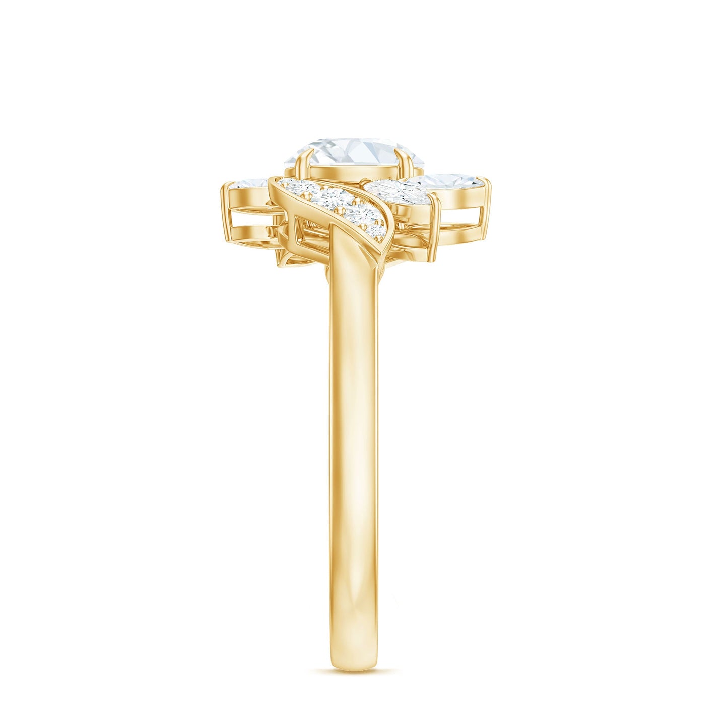 1.75 CT Simulated Diamond Flower Engagement Ring