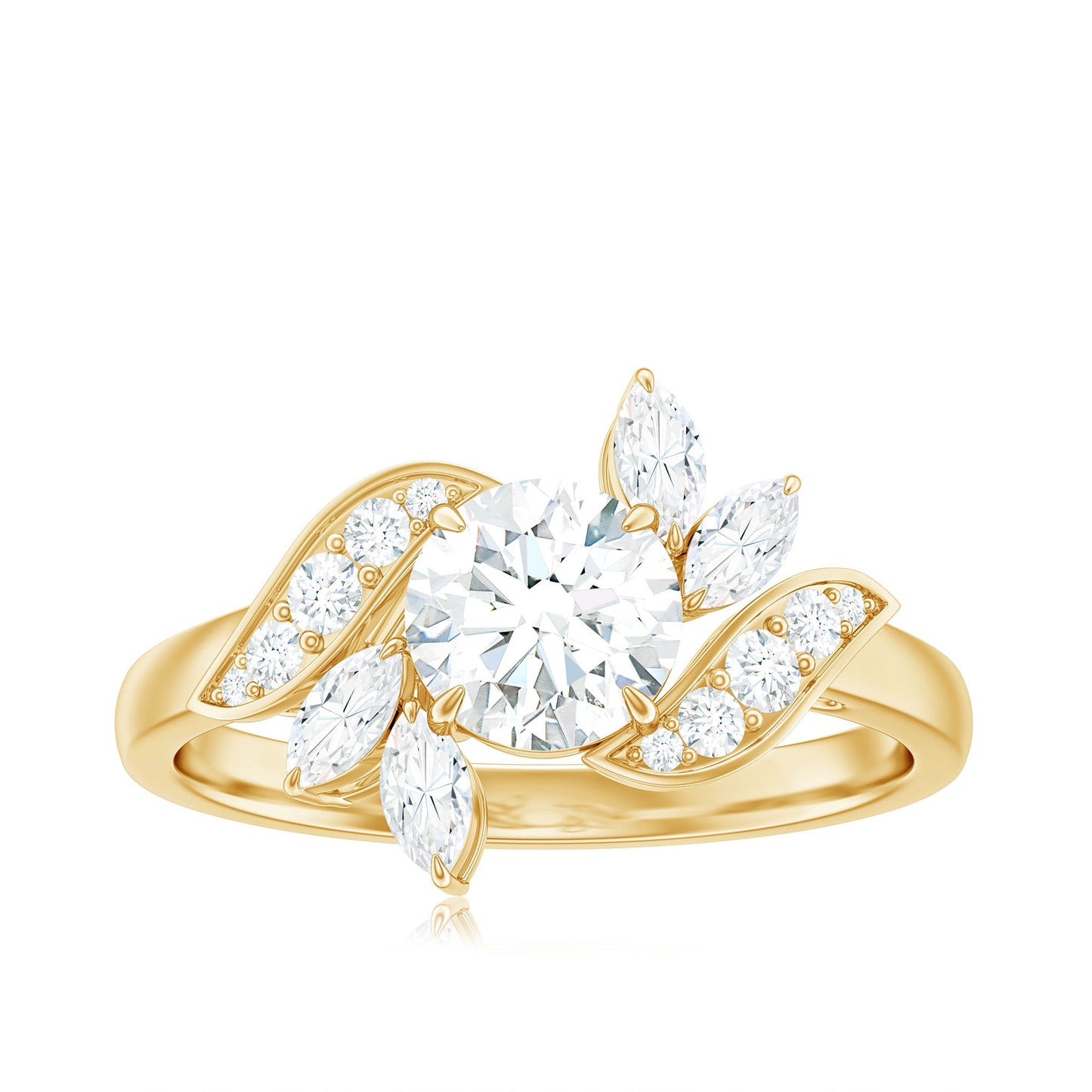 1.75 CT Simulated Diamond Flower Engagement Ring