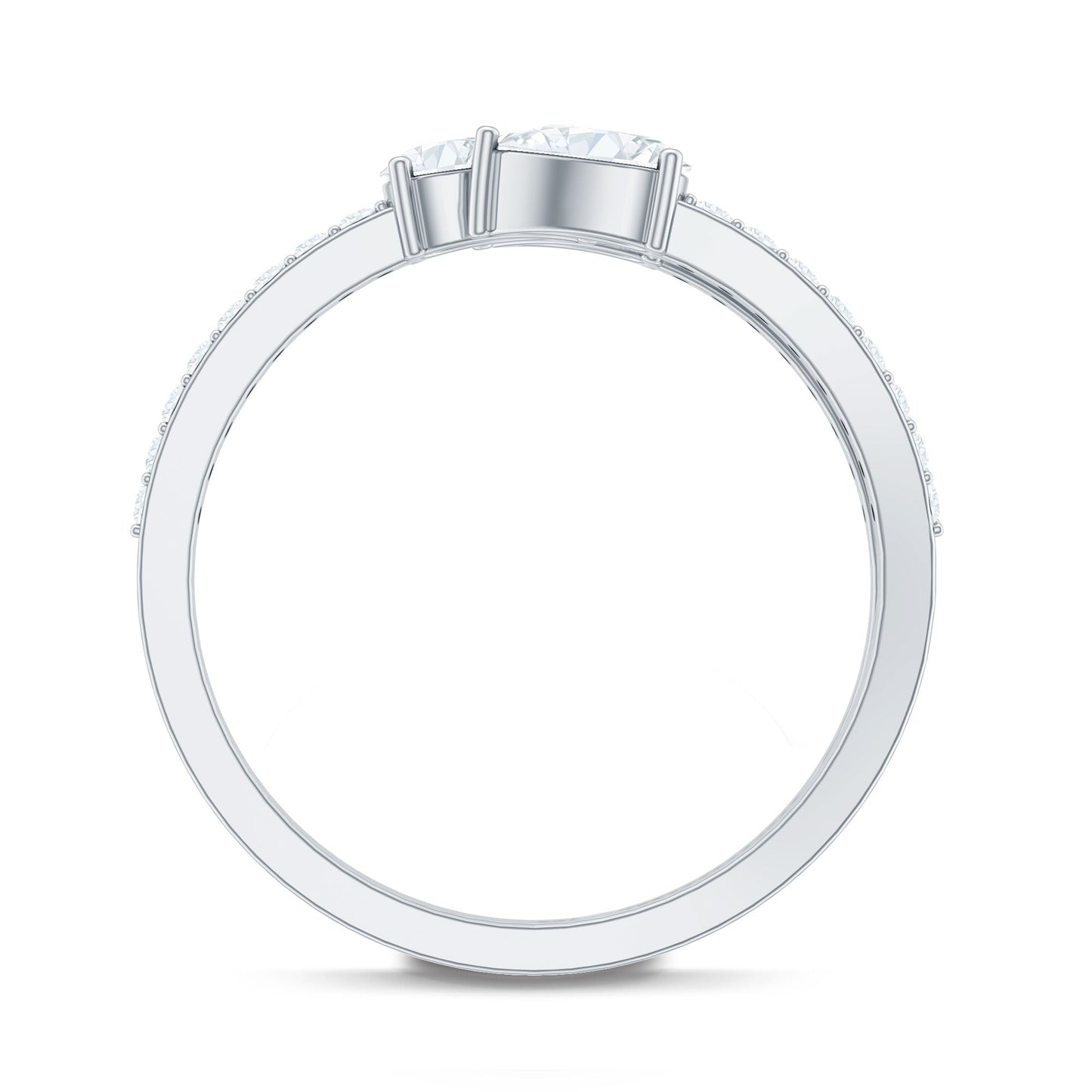 East West Style Moissanite 3 Stone Wrap Ring