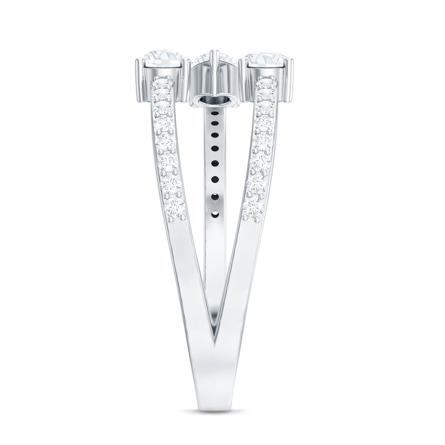 East West Style Moissanite 3 Stone Wrap Ring