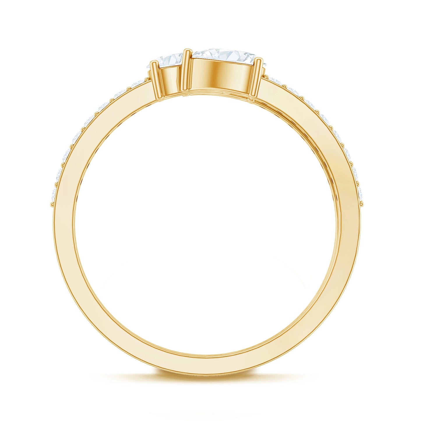 East West Style Moissanite 3 Stone Wrap Ring