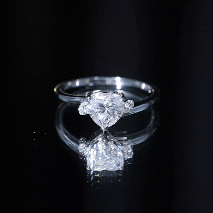 1 CT Solitaire Moissanite Heart Promise Ring