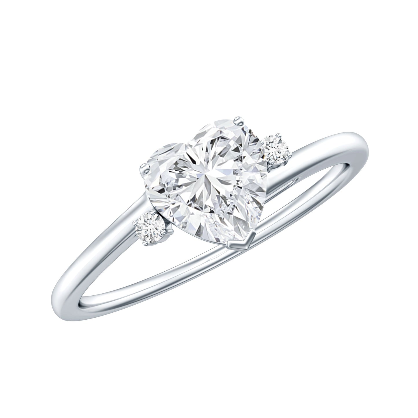 1 CT Solitaire Moissanite Heart Promise Ring