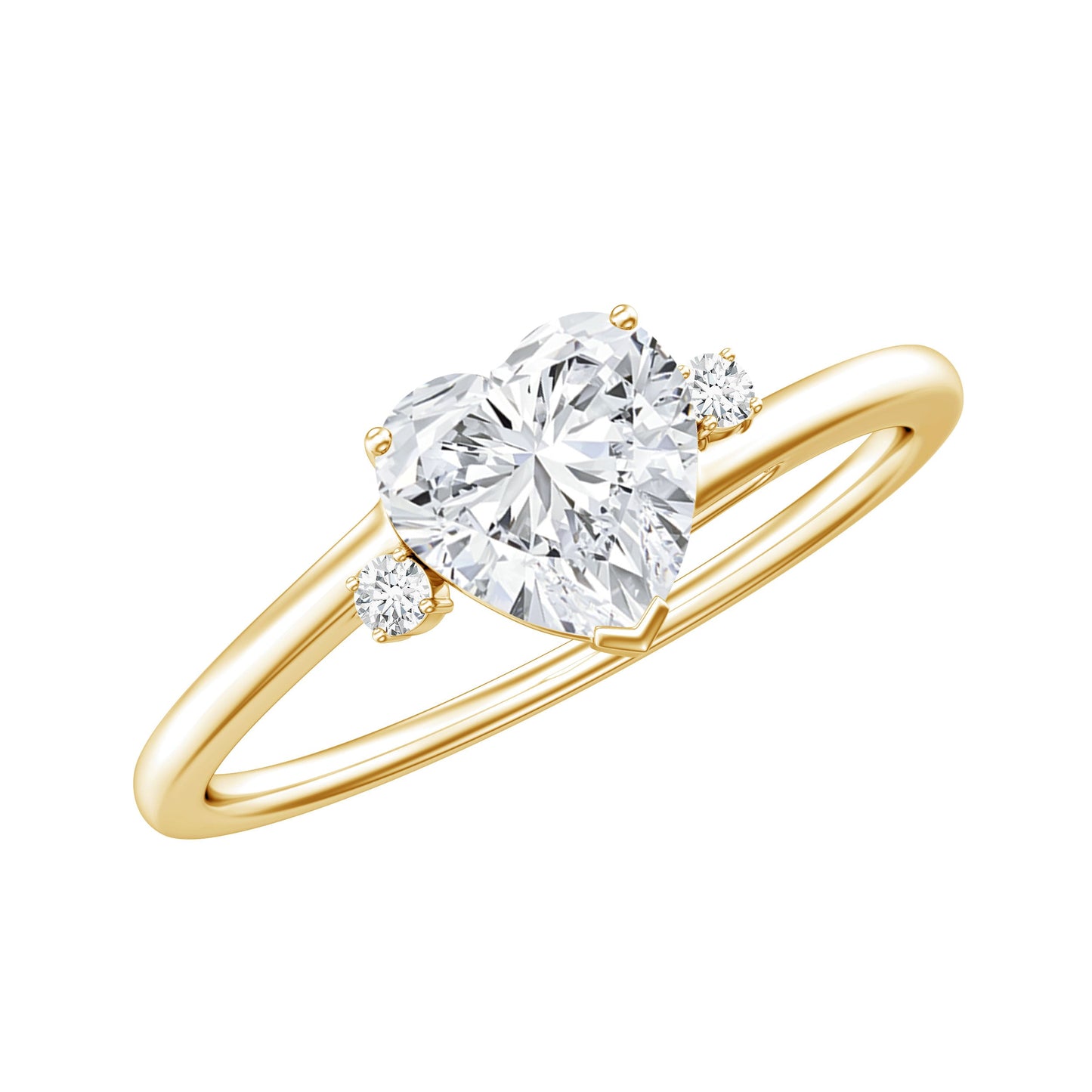 1 CT Solitaire Moissanite Heart Promise Ring