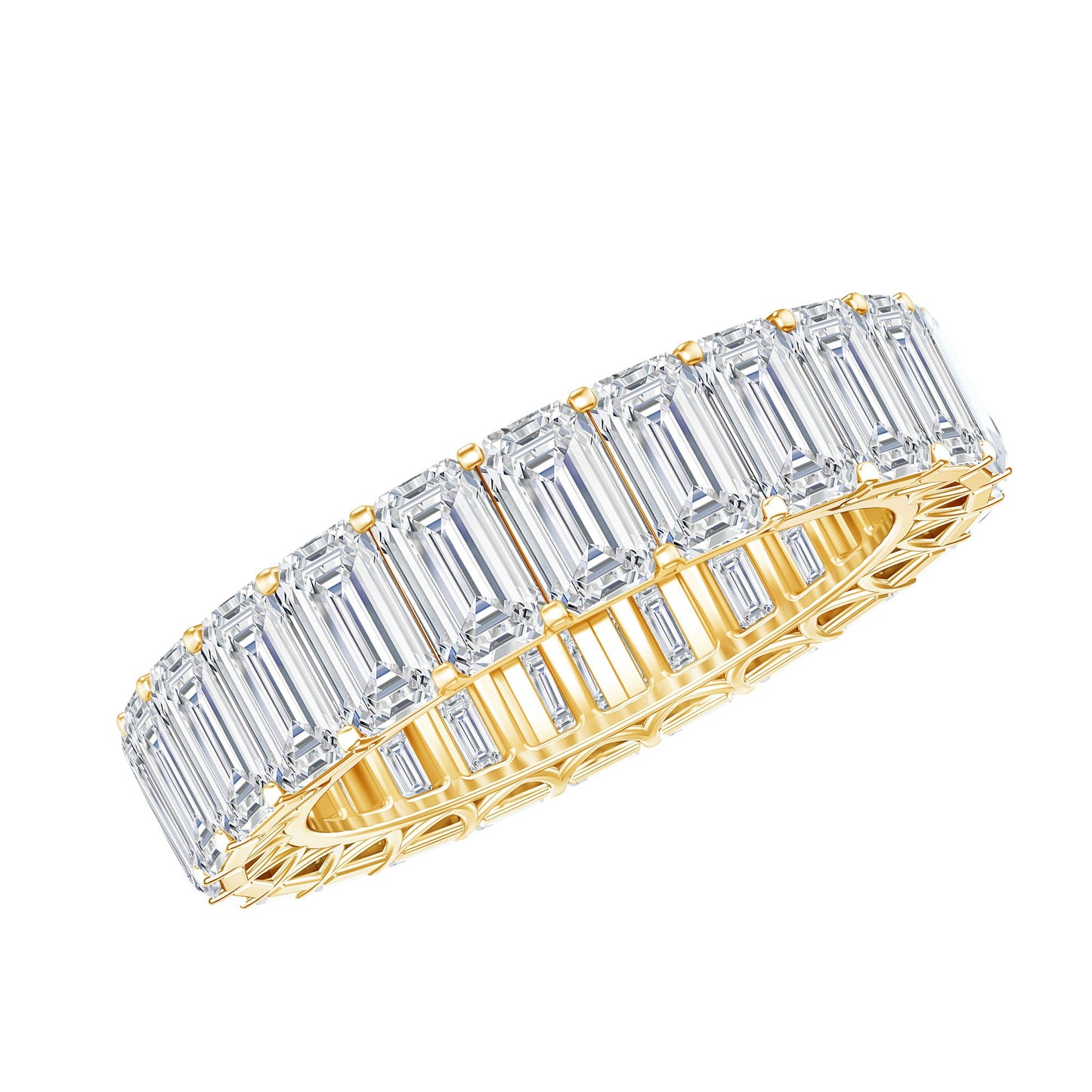 Emerald Cut Zircon Full Eternity Band Ring