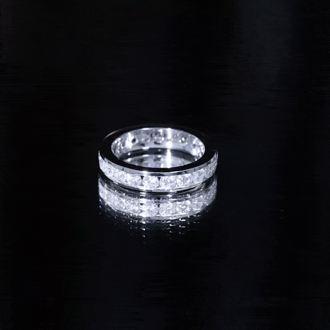 3 CT Channel Set Round Moissanite Full Eternity Band Ring