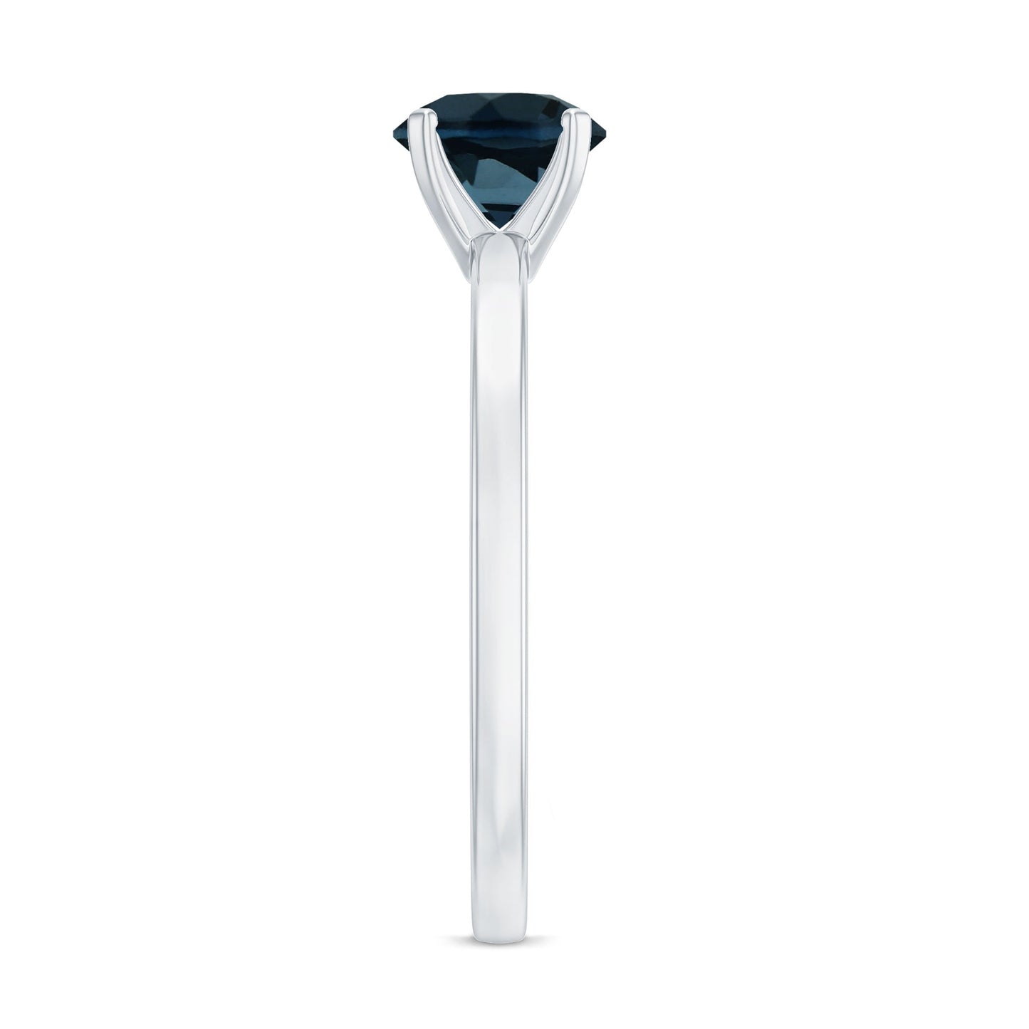 7mm Round London Blue Topaz Solitaire Ring With Certificate