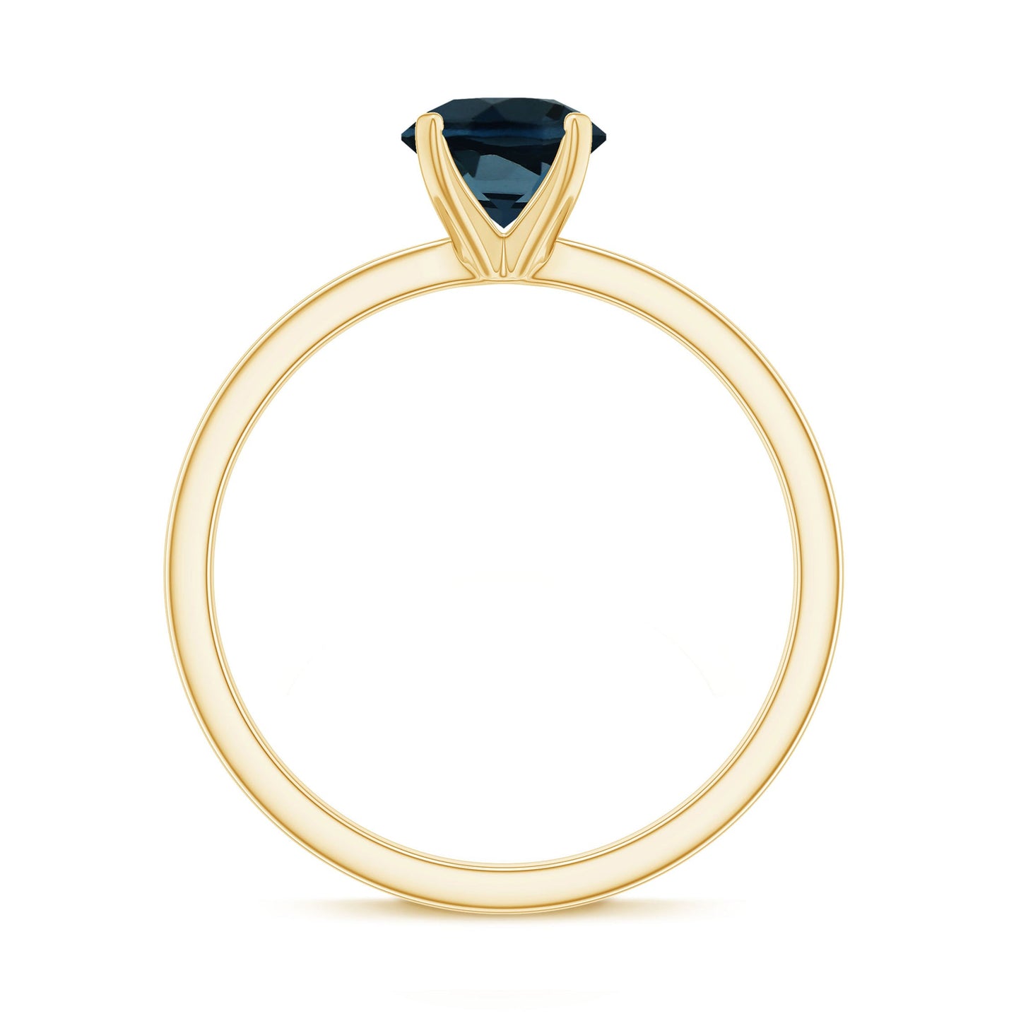 7mm Round London Blue Topaz Solitaire Ring With Certificate