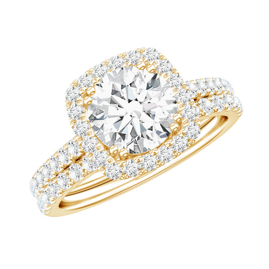 3 CT Round Cubic Zirconia Wedding Ring Set For Bride