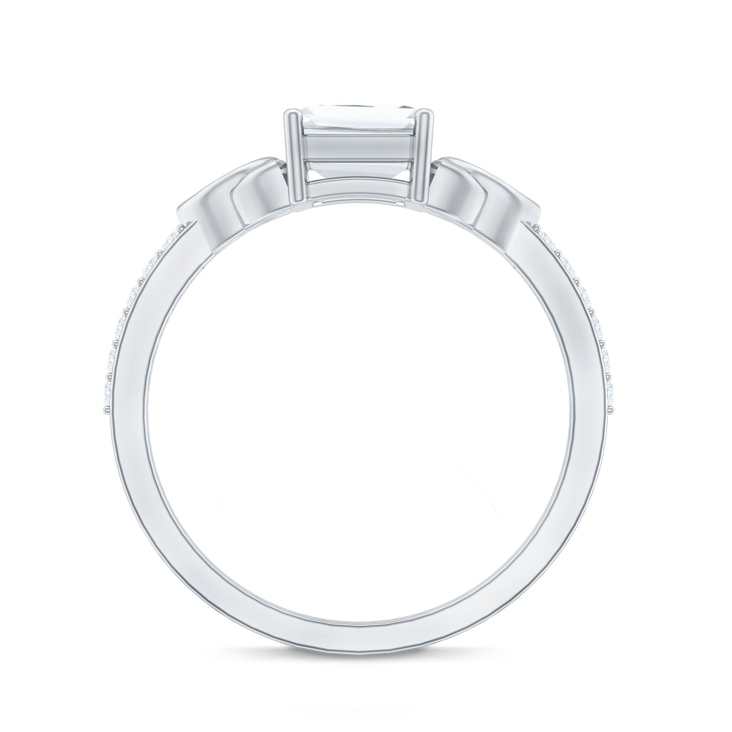 1.8 Carat Emerald Cut Zirconia Celtic Engagement Ring