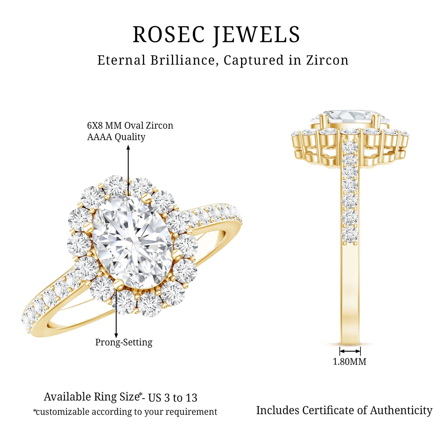 1.2 Carat Oval Cut Simulated Diamond Halo Engagement Ring
