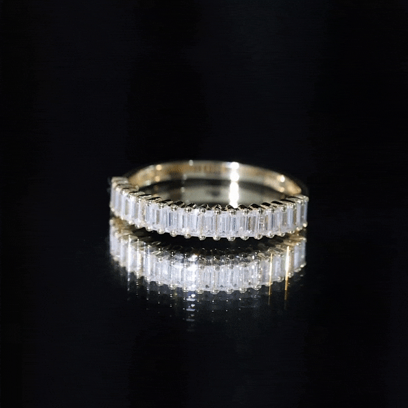 Minimal Baguette Cut Cubic Zirconia Half Eternity Ring
