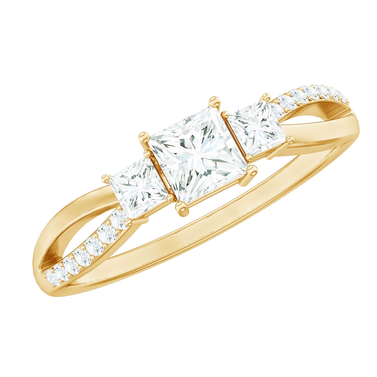 3/4 CT Princess Cut Three Stone Zircon Infinity Promise Ring