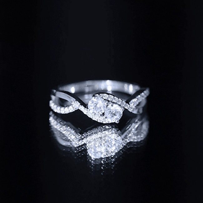 Two Stone Cubic Zirconia Infinity Engagement Ring