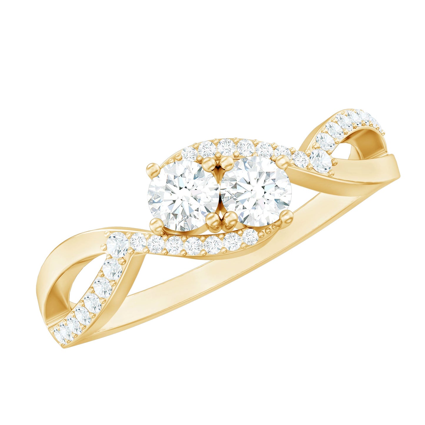 Two Stone Cubic Zirconia Infinity Engagement Ring