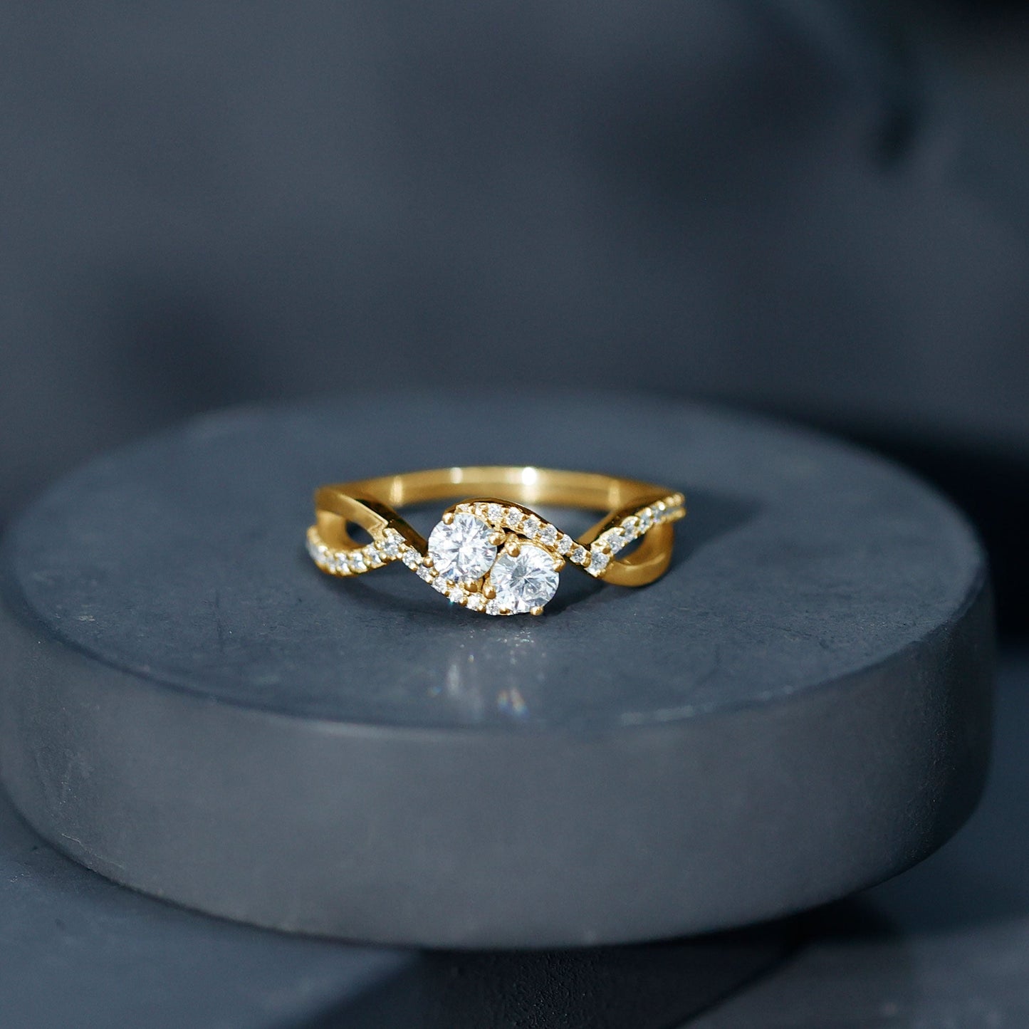 Two Stone Cubic Zirconia Infinity Engagement Ring