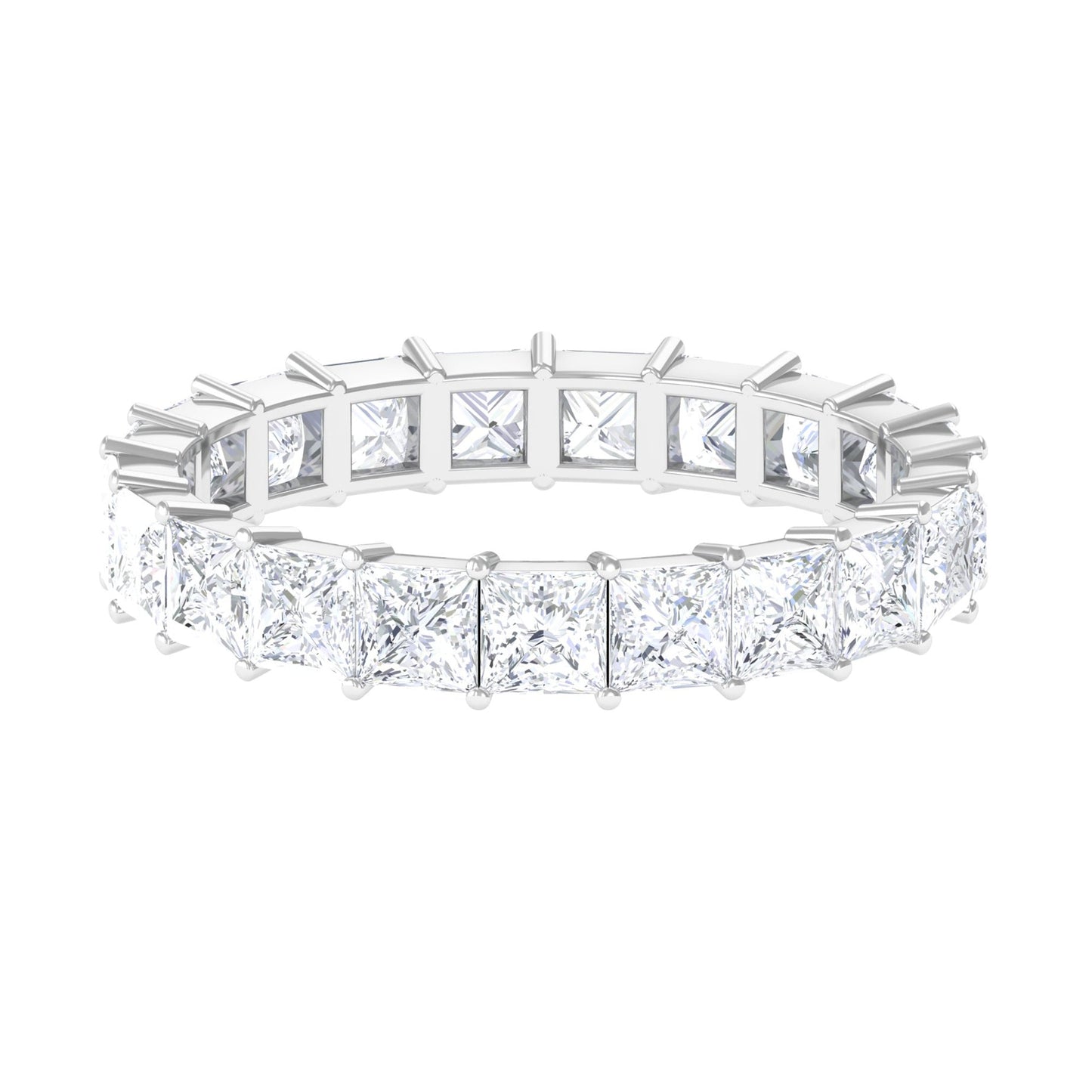 3.5 CT Princess Cut Zircon Eternity Band Ring in Gold