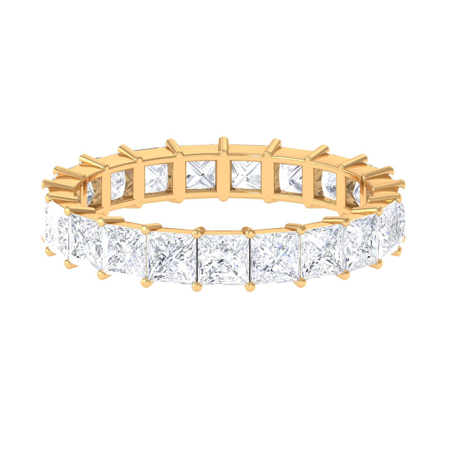 3.5 CT Princess Cut Zircon Eternity Band Ring in Gold