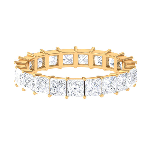 3.5 CT Princess Cut Zircon Eternity Band Ring in Gold