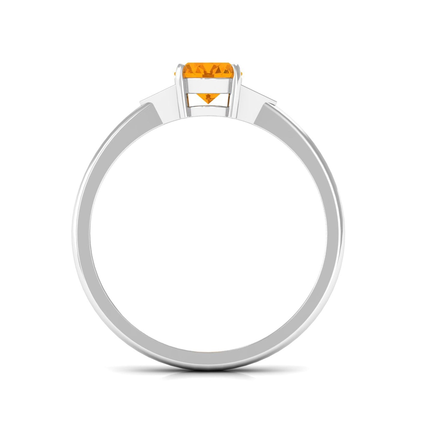 3/4 CT Oval Fire Opal Solitaire Ring with Diamond Accent
