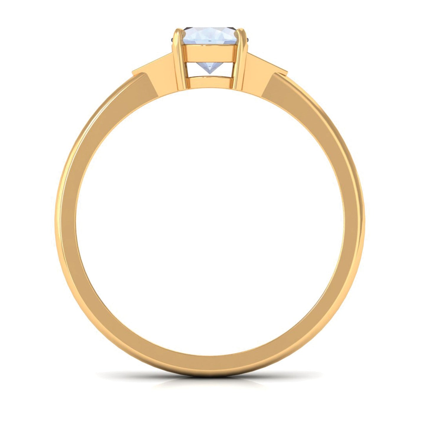 1 CT Oval Moonstone Solitaire Ring with Diamond Accent