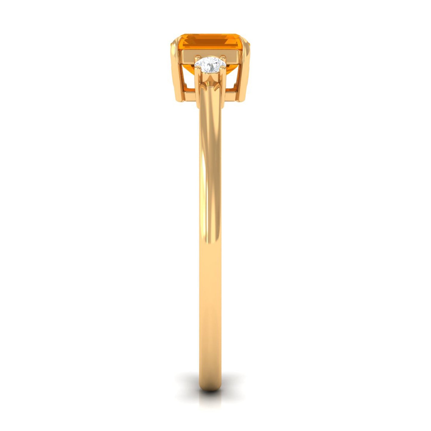 2 CT Octagon Cut Fire Opal East West Engagement Ring with Diamond