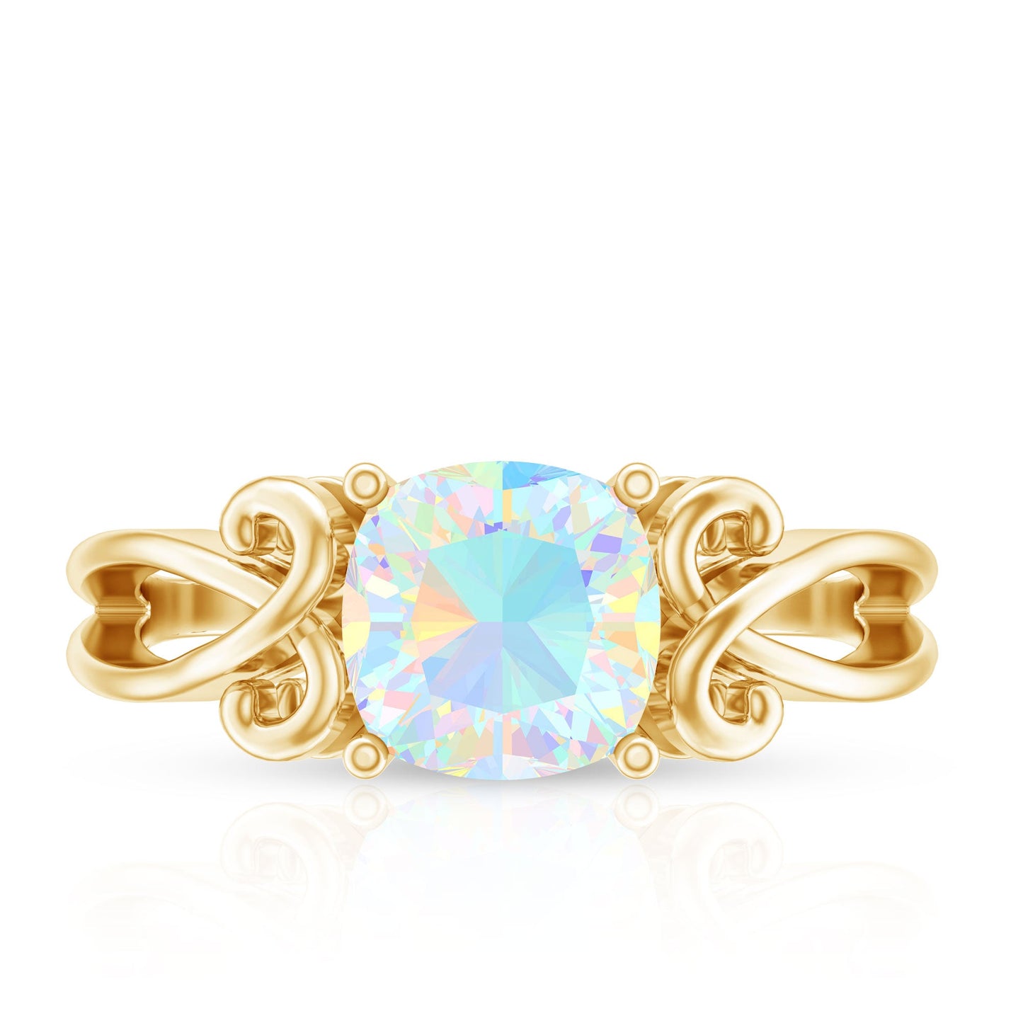 8mm Ethiopian Opal Vintage Engagement Ring With Certificate