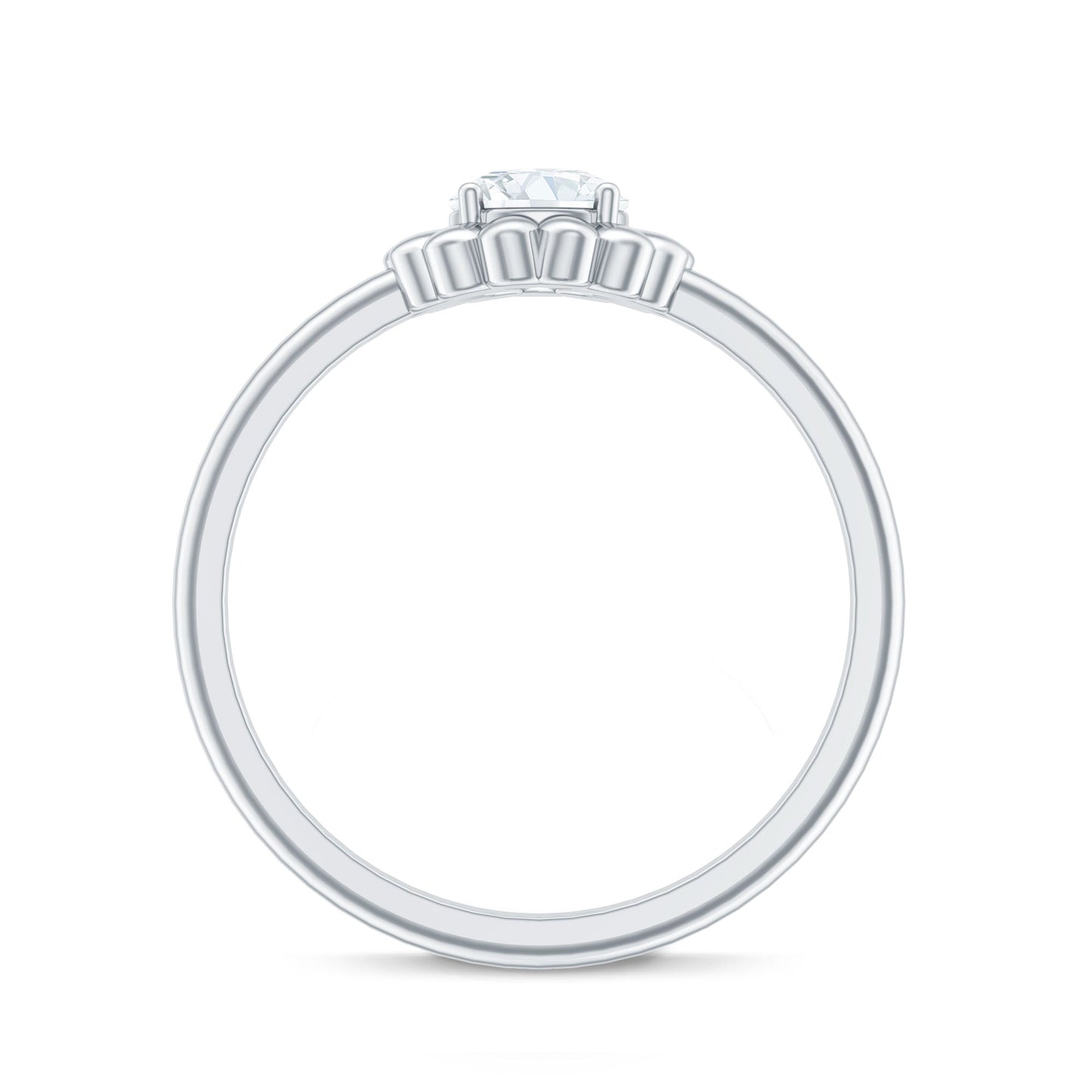 Zircon Floral Solitaire Ring