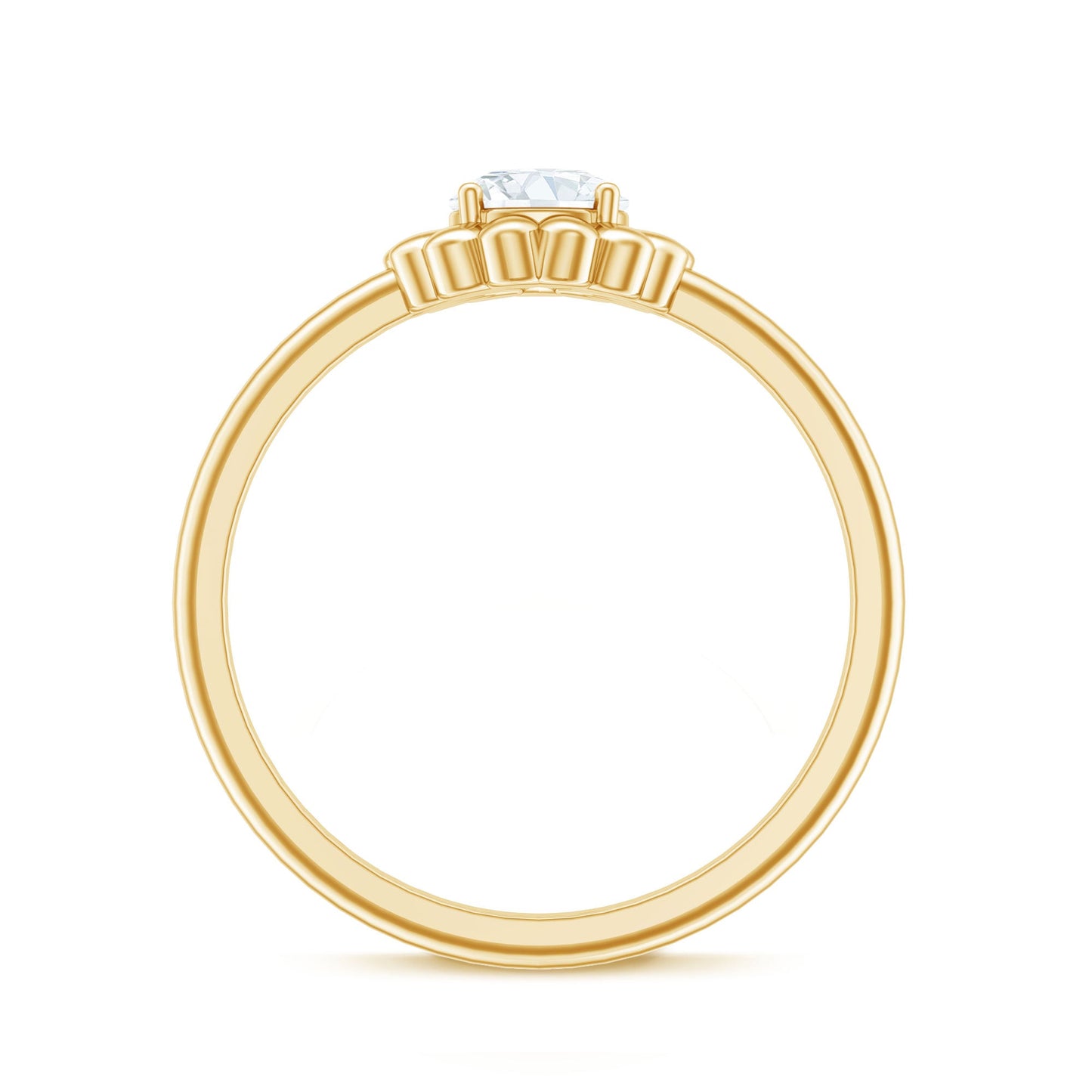Zircon Floral Solitaire Ring