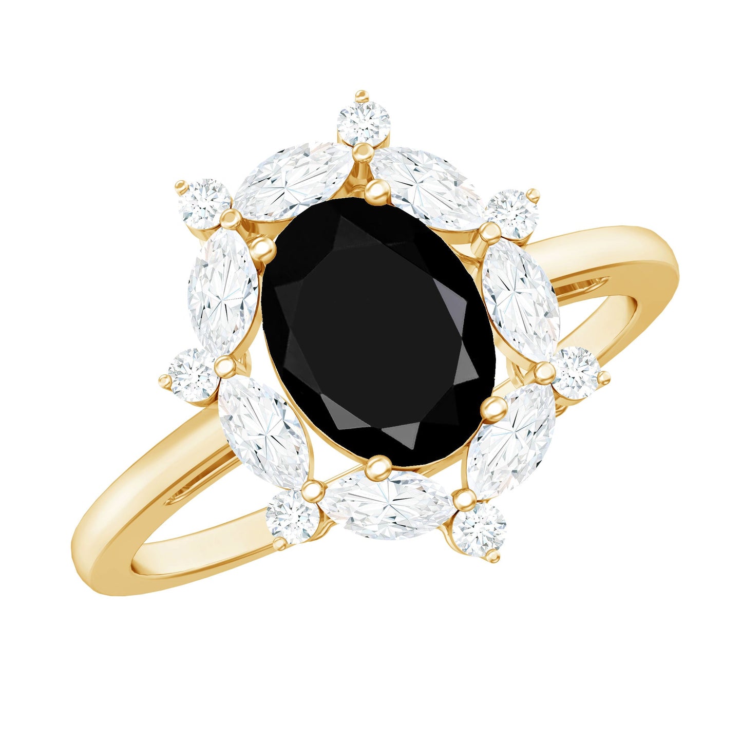 Certified 1.9 Carat Lab Grown Black Diamond Oval Engagement Ring with Moissanite Halo