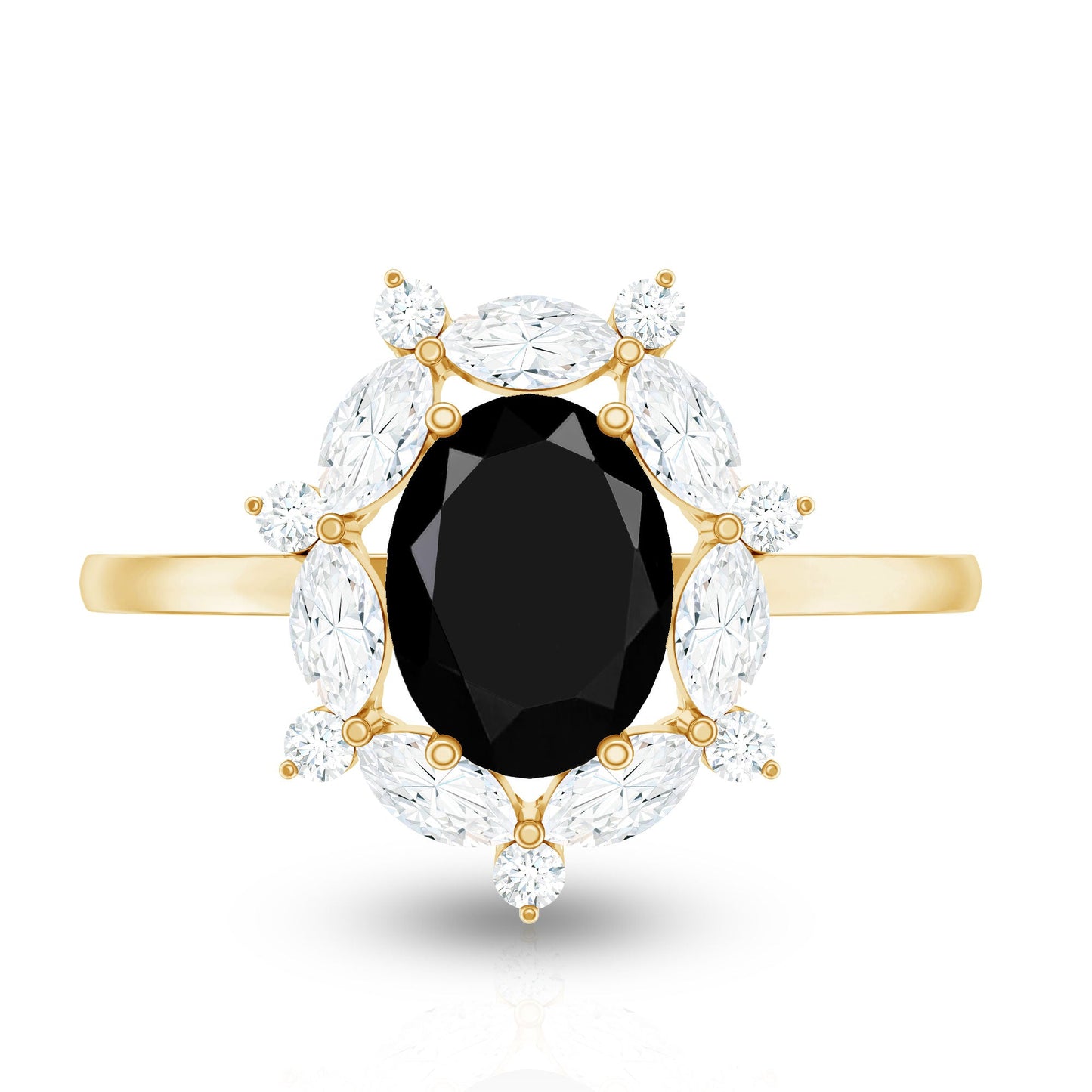 Certified 1.9 Carat Lab Grown Black Diamond Oval Engagement Ring with Moissanite Halo