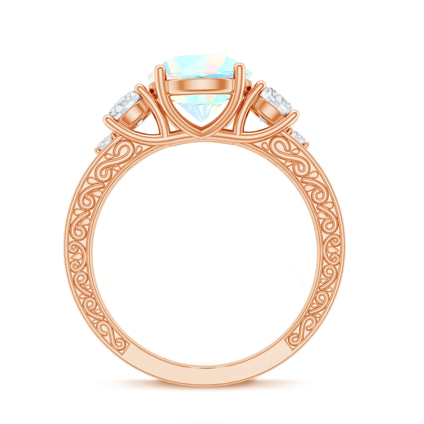 Certified Real Ethiopian Opal 3 Stone Engagement Ring With Certificate
