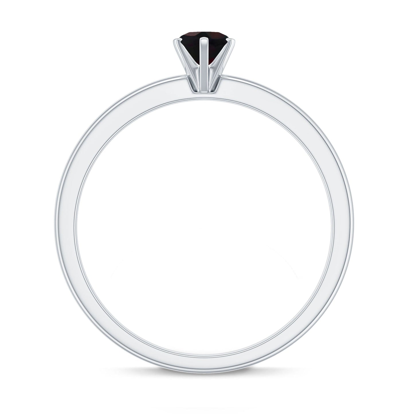 5MM Round Black Opal Solitaire Promise Ring