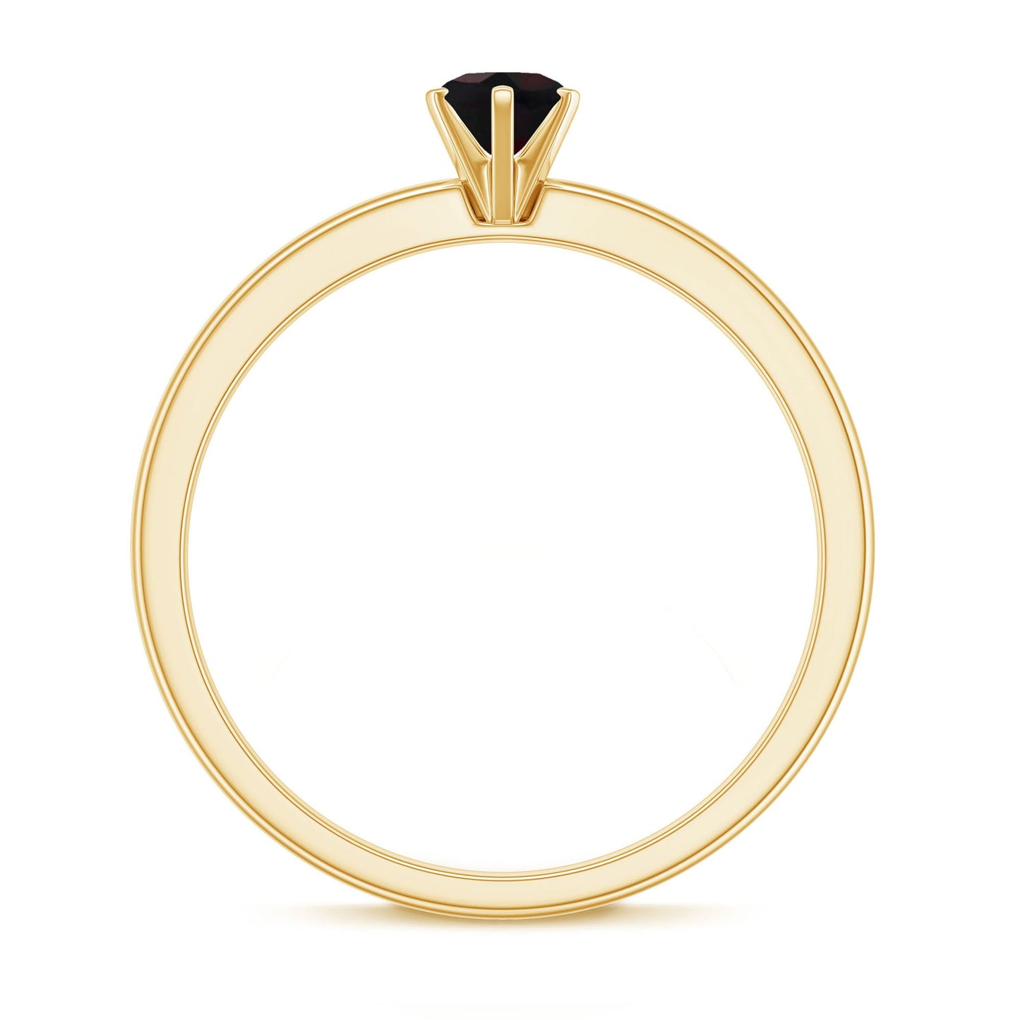 5MM Round Black Opal Solitaire Promise Ring