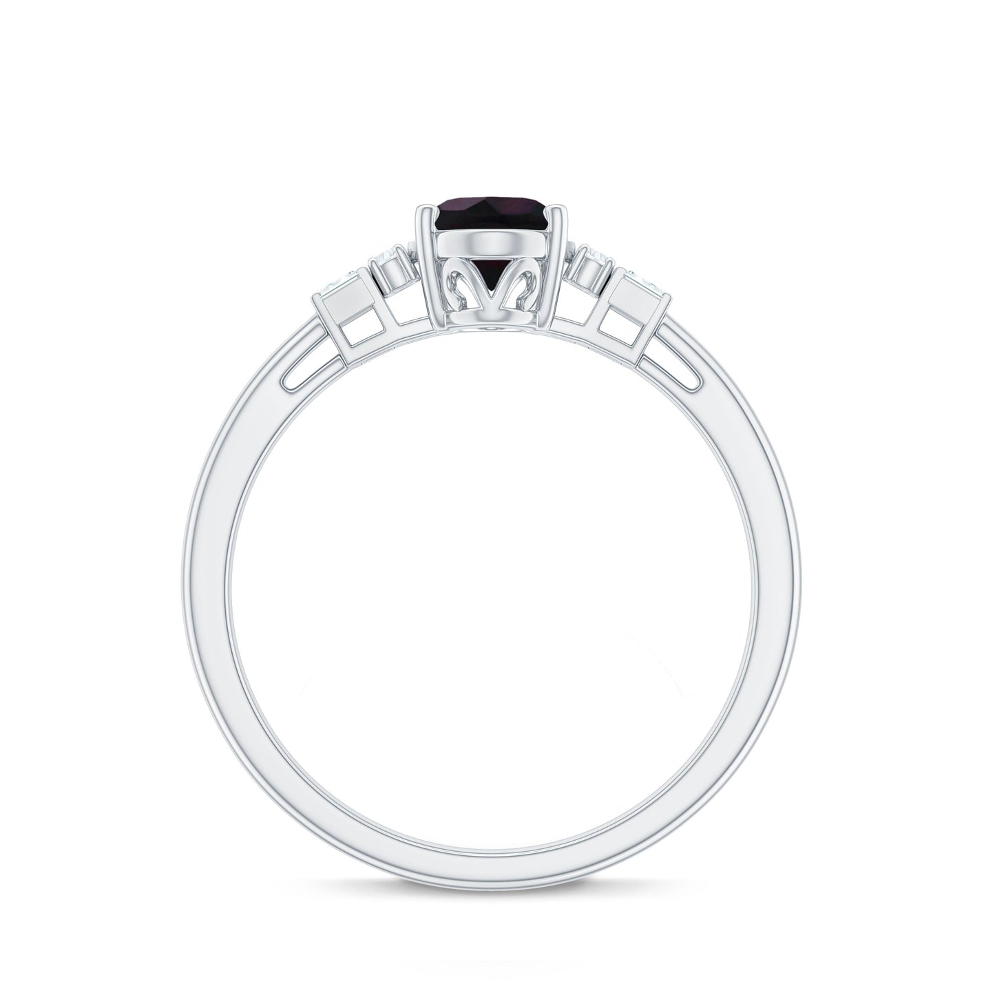1 Carat Oval Cut Black Opal Engagement Ring with Diamond