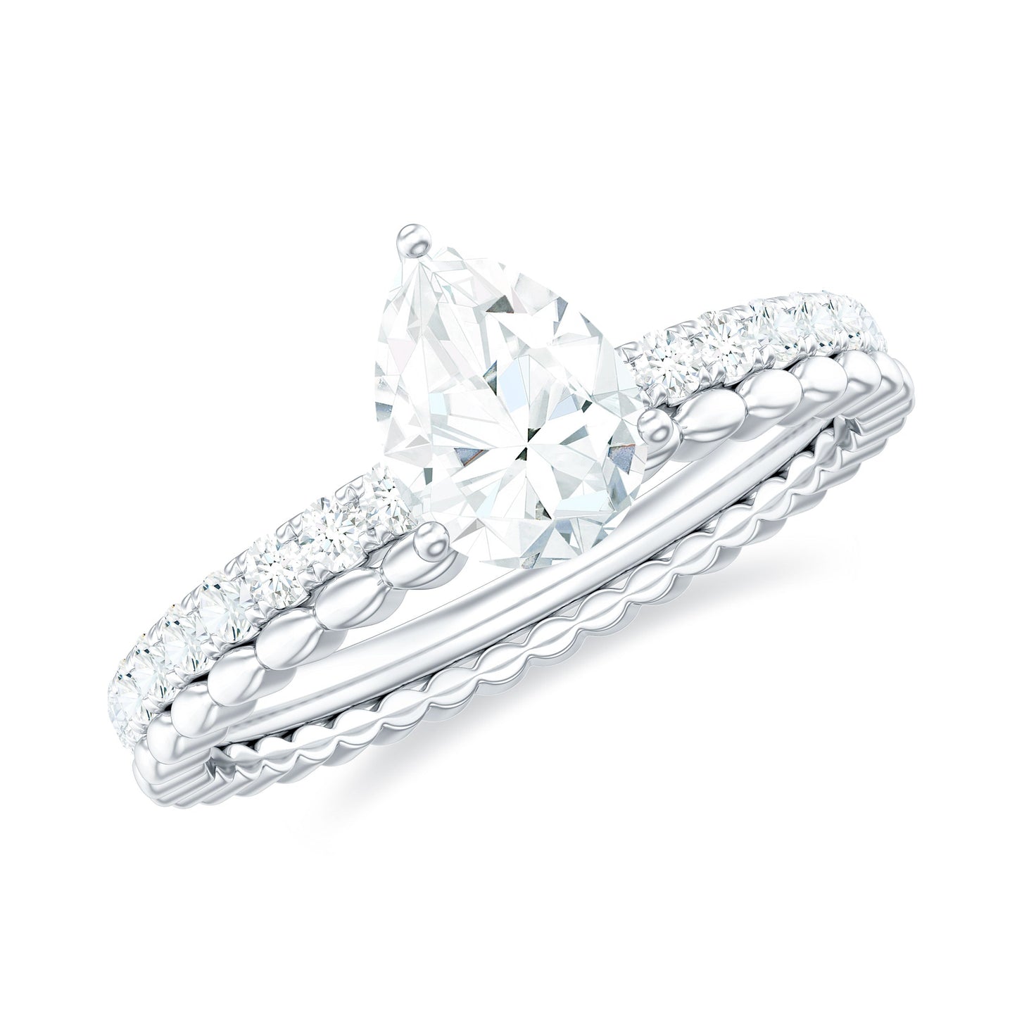 Pear Shape Lab Grown Diamond Solitaire Engagement Ring