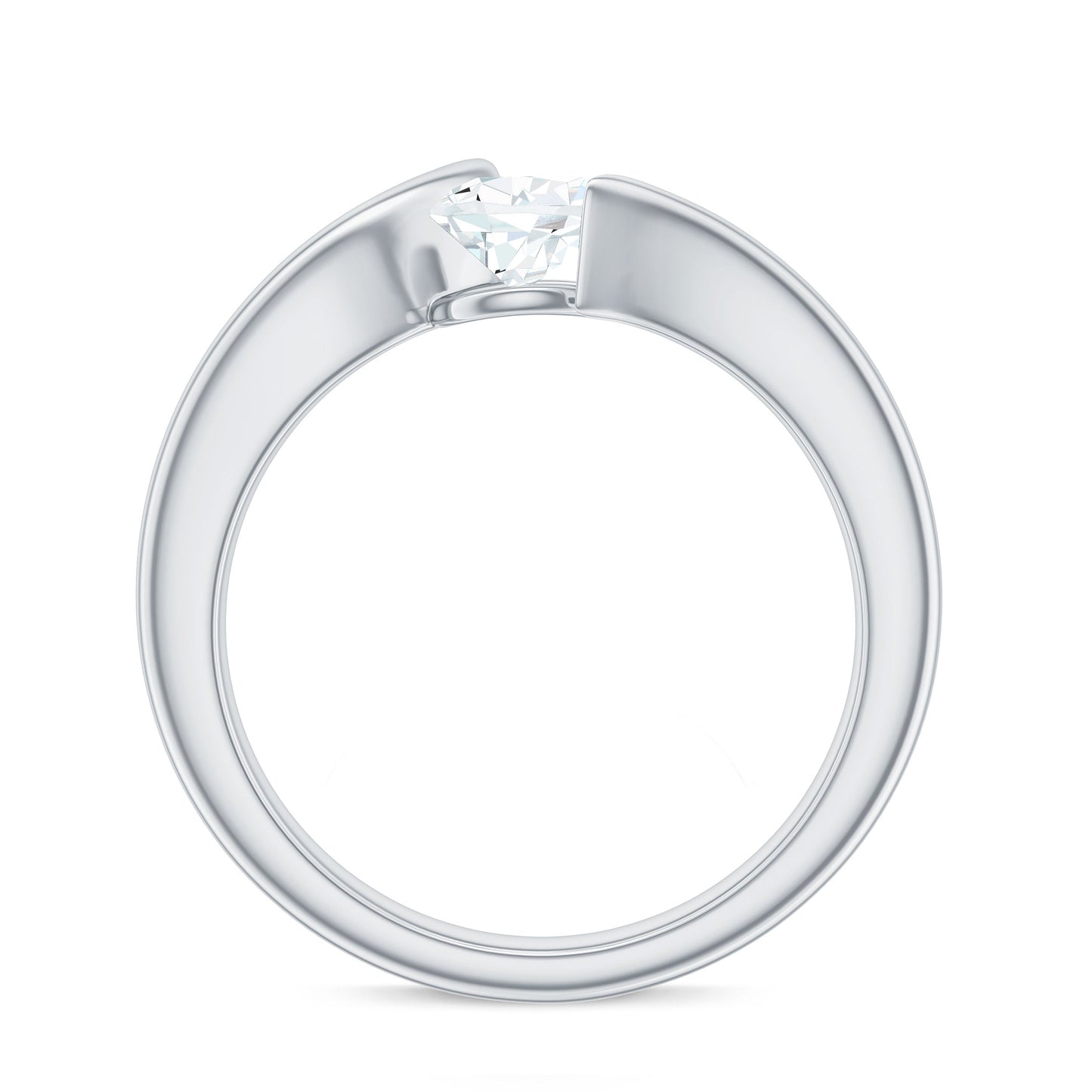 Pear Shape Lab Grown Diamond Solitaire Bypass Ring