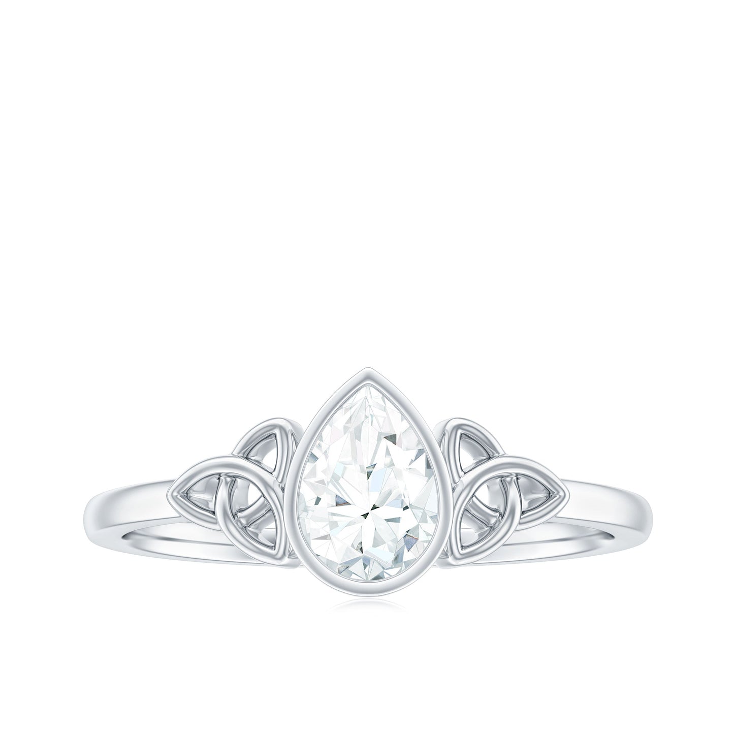 Pear Shape Lab Grown Diamond Solitaire Celtic Ring