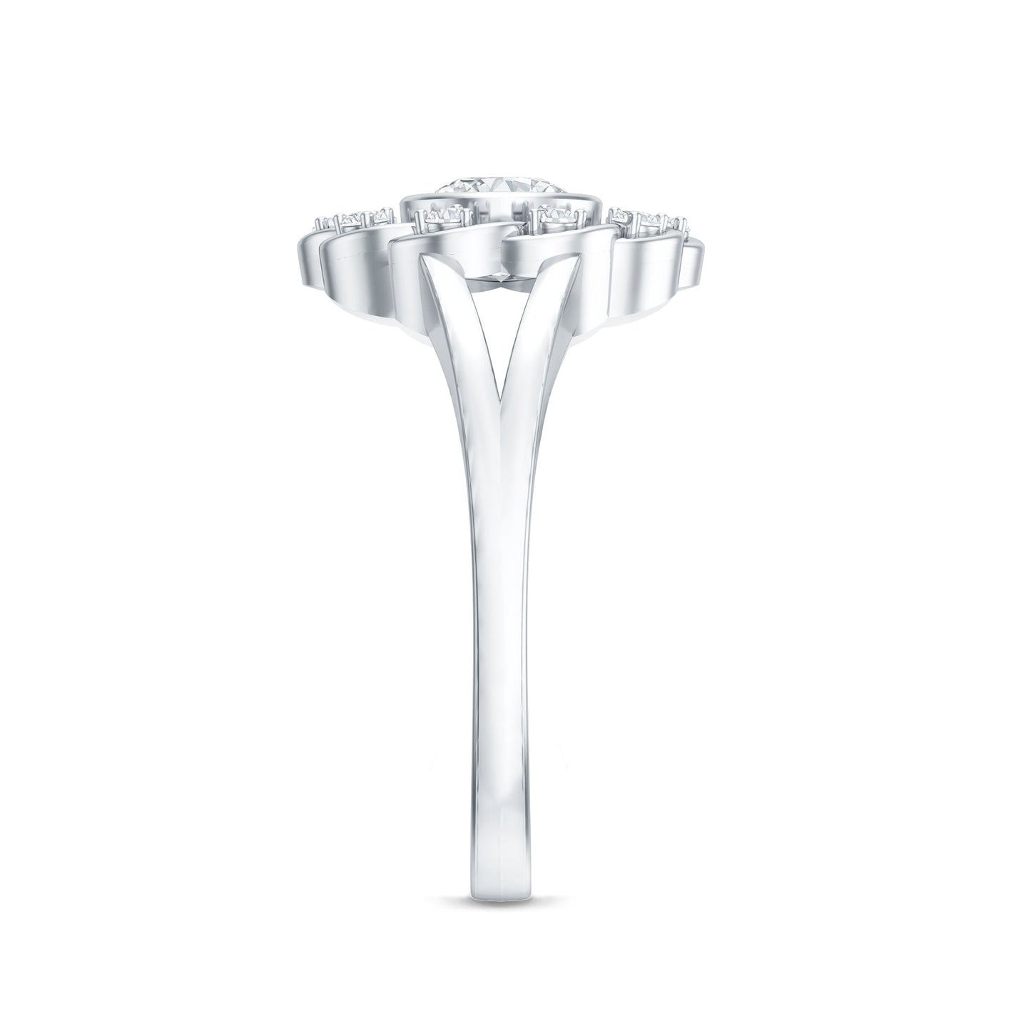 Lab Grown Diamond Nature Inspired Flower Engagement Ring