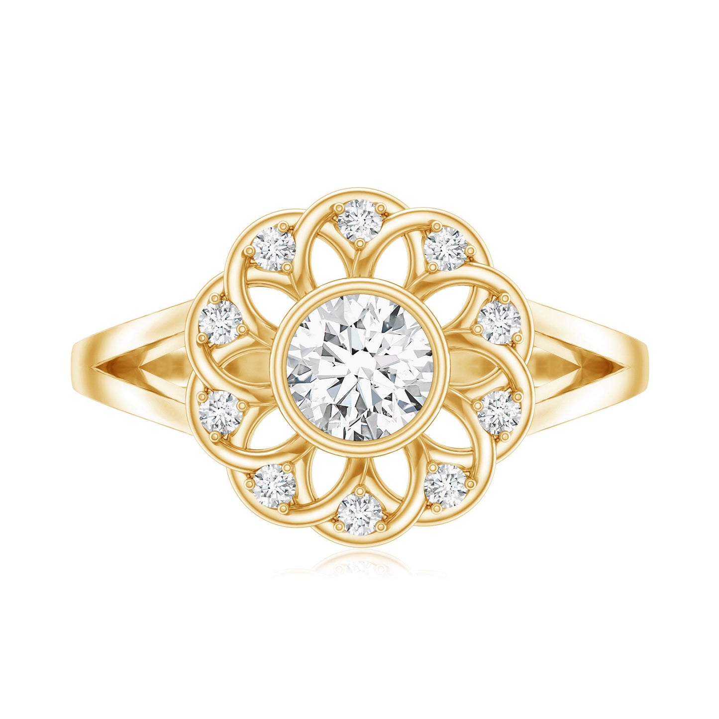 Lab Grown Diamond Nature Inspired Flower Engagement Ring